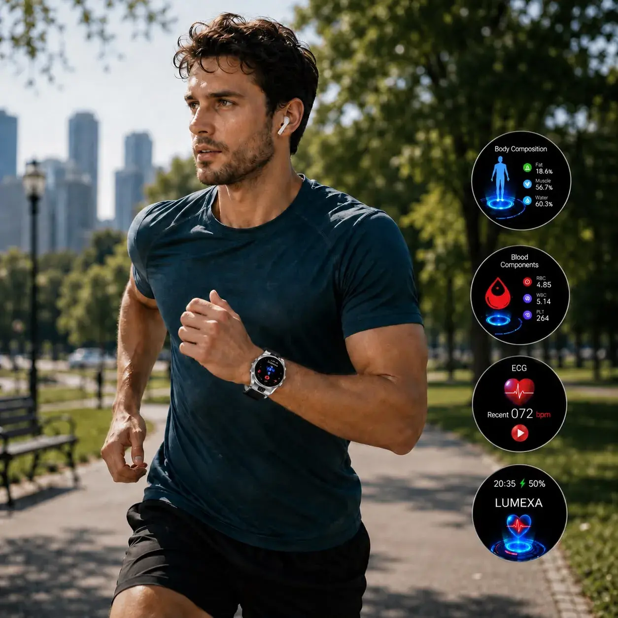 Lumexa™ sport and health tracking with GPS and long battery life